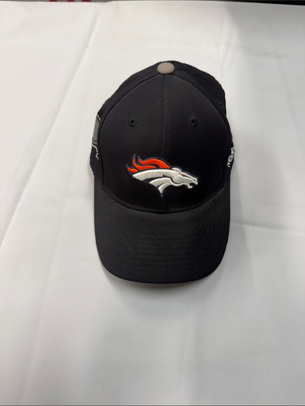 Reebok Black Broncos Logo Baseball Cap with Orange and White Accent